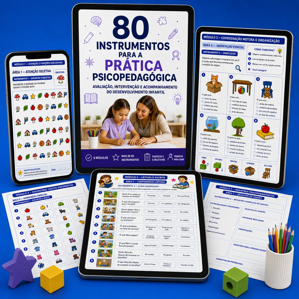 80 Instrumentos para a Prática Psicopedagógica — mockup do produto