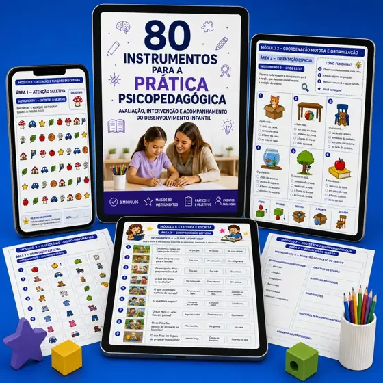 80 Instrumentos para a Prática Psicopedagógica — mockup do produto